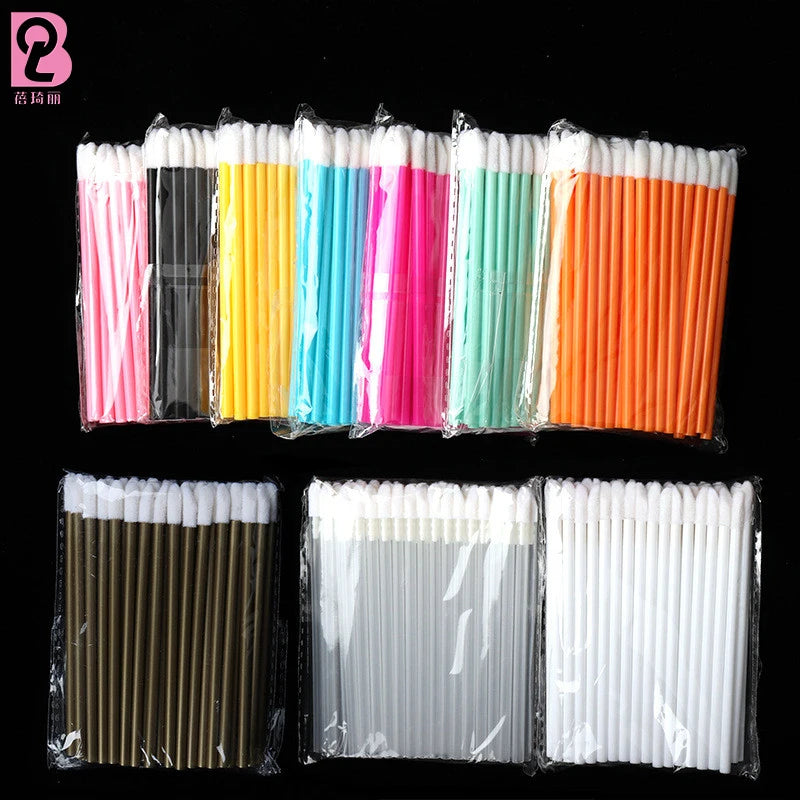 Beiqili Free Sample Disposable Lip Brushes 50pcs/Bag Applicator for Lipstick and Lip Gloss with Handle Used with Lip Liner
