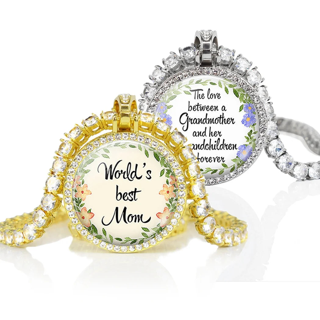 Wholesale  Mom and Grandmother Love Letters Rhinestone Tennis Jewelry Customizable Necklace Mothers Day Gifts