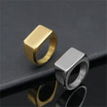 Factory Wholesale Titanium Steel Jewelry Stainless Steel Jewelry High Polish Smooth Rectangle Ring Men