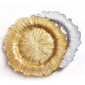 Hot Sale Stylish Starburst Texture Dinner Wedding Plate New Arrival in Stock Factory Price Custom Colors Plant Pattern Design