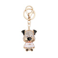 Creative Rhinestone Cute Dog Charm Car Key Ring Holder White Red Enamel Pet Dog Keychain 2025 Accessories