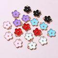 20pcs 13x11.5mm Enamel Cute Small Flower Charms Pendant DIY Jewelry Making Accessories Findings for Bracelet Earrings Keychains