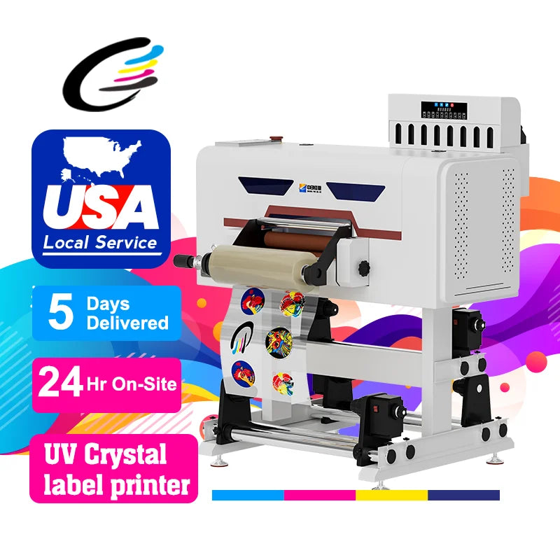 17" All in 1 Small UV PET Film Transfer Printing Machine Golden Foil Film Laminating 2 in 1 Gold A4 A3 Sticker UV DTF Printer