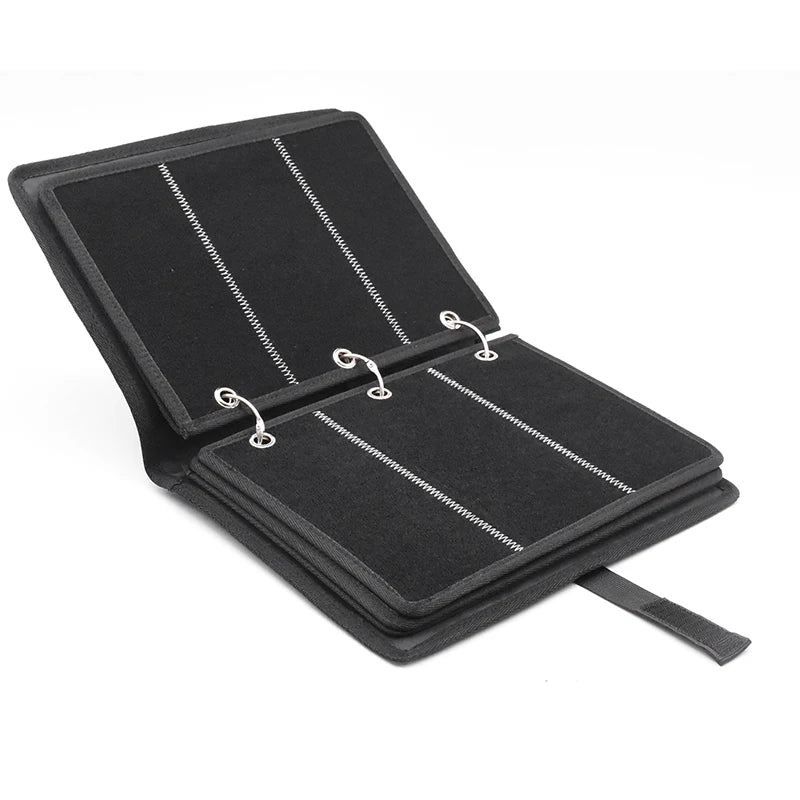 Hook & Loop Flip-Page Patch Book Tactical Patch Display Board with Metal Ring Binders