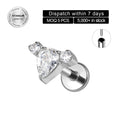 TOPOSH G23 Titanium Top Push in Piercing Jewelry ASTM F136 Colorful Zircon Lip Labret Stud Cartilage Earrings
