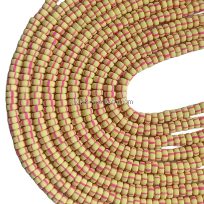 Wholesale Yellow and Red Mixed Color 6mm Flat Circular Soft Clay Beads DIY Necklaces Earrings Handmade Loose Beads