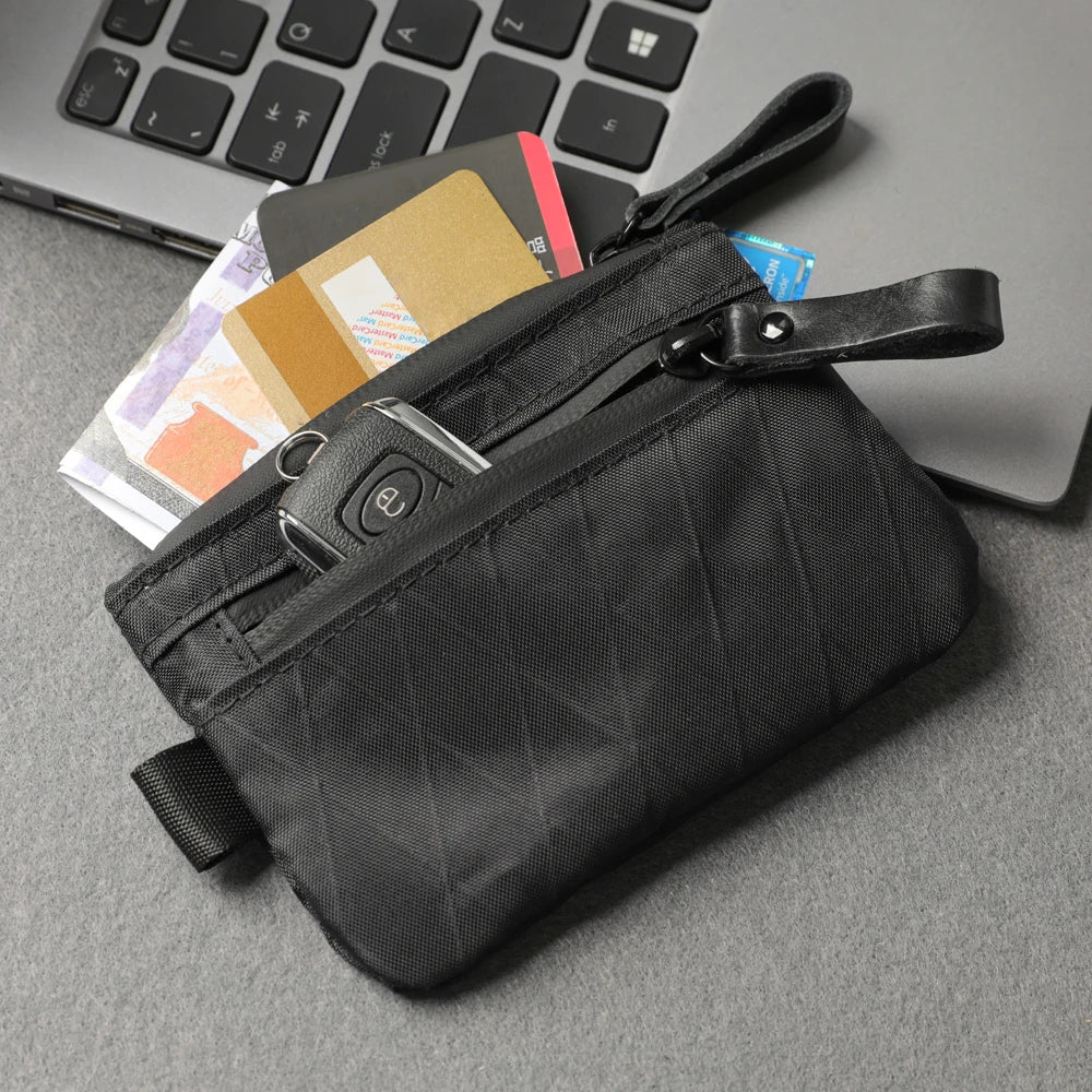 Minimalist RFID Wallet Custom Slim Card Holder with Zipper for Men Women with RFID Blocking