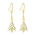 Fashion Novelty Cute 14K Gold Plated Christmas Tree Drop Earrings for Women Gift E094-M MegaBDM
