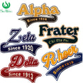 Stylish Greek Letters Red Delta Since 1913 Zeta Since 1920 Alpha Since 1906 Iron on Chenille Sorority Patch for Jacket