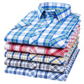 Men'S Summer Thin Short-Sleeved Shirt Middle-Aged Business Casual Plaid Half-Sleeved Shirt Pure Cotton High-Grade Men'S Shirt