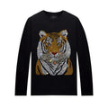 Topaz Factory Iron-On Rhinestone Transfer Hotfix Tiger Ready Design with Logo Shape Rhinestone Motif Hotfix Transfer