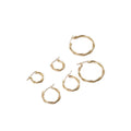 Minos Simple Design Stainless Steel Gold Jewelry Sets Distorted Lines Non Tarnish Twisted Hoop Earrings for Women