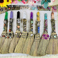 Wholesale Natural Crystal Healing Stones Pattern Carving Magic Broom with Point Chips and Heart