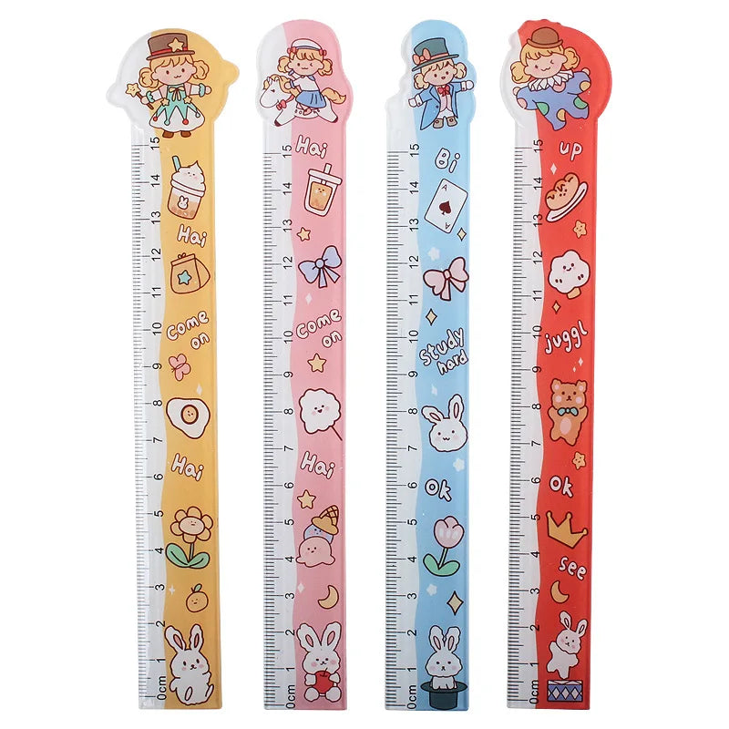 Custom Color 150mm Acrylic Plastic Ruler Promotional School Kids Token for Students