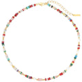 Original Design New Natural Freshwater Pearls Natural Colorful Stone Beaded Necklace for Women Summer Jewelry Customized