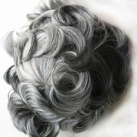 Lace Base Human Hair Toupee Man Natural Gray Hair Piece Mens Replacement System Lace Front Bleached Natural Hair Line for Men