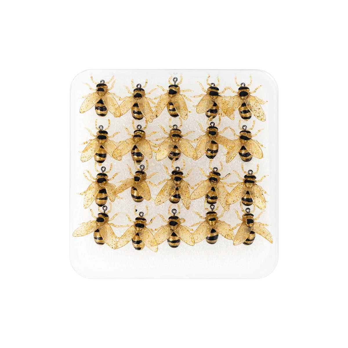 20pcs with Hook Silicone Simulation Bee Trout Fly Fishing Lure Bionic Bait Soft Tackle Fishing Tools Artificial Insect