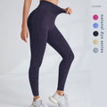 Women's Solid Wash Soft Seamless High Waist  Peach Hip Scrunch Butt Leggings Breathable High Waist Yoga Sports Pants