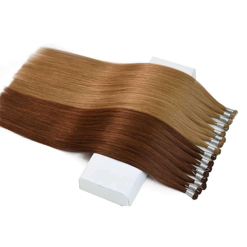 Amon European Hair Wholesale Weft Luxury Quality Popular Balayage Color Handtied Genius Double Drawn Extensions