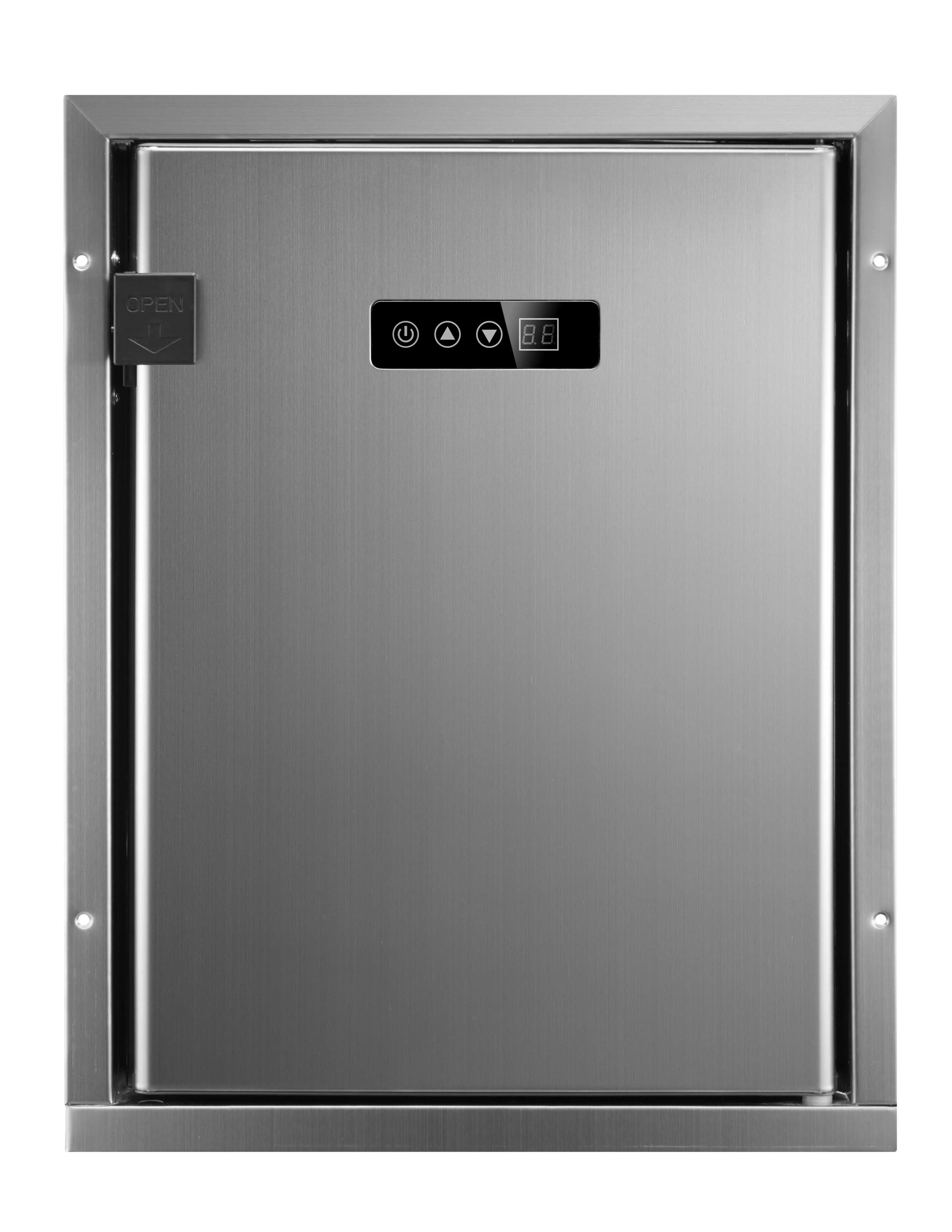 Colku DC-40 40L Stainless Steel Fridge Freezer 12V/24V Built-in Refrigerator for Hotel Room RV Boat