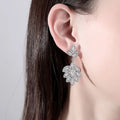 SLBRIDAL Ins Style Fashion CZ Crystal Pearls Girls Dangle Earrings Cubic Zircon Women Earrings Bridal Wedding Drop Earrings