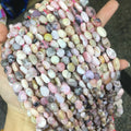 Natural 8-10mm Pink Round Black Dot Irregular Shape Beads Gravel Pebble Gemstone Beads Healing Energy Bead for Jewelry Making