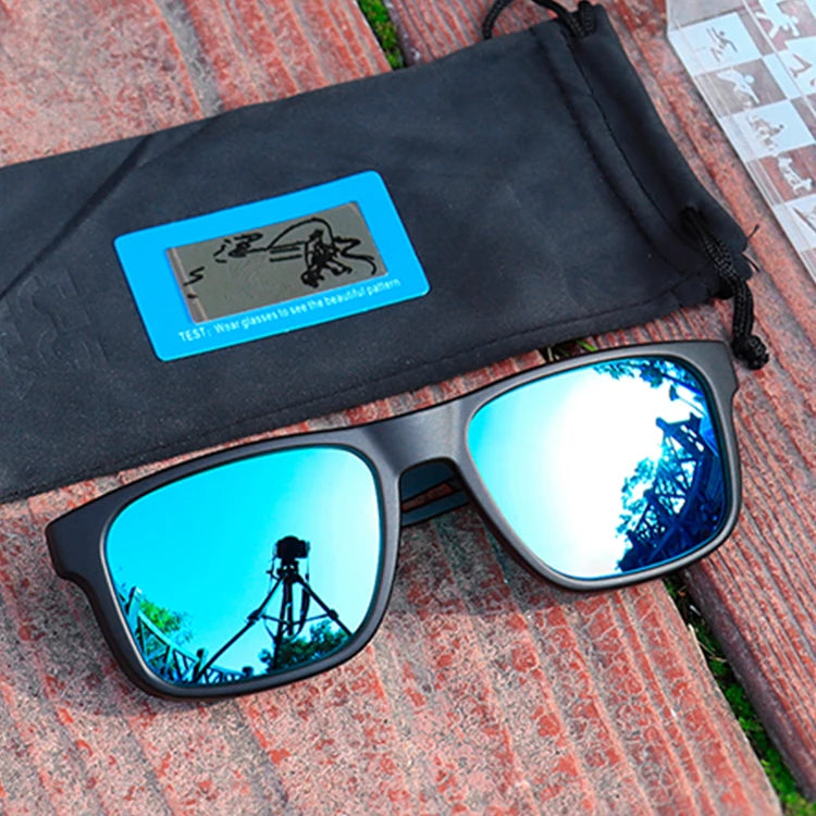 2026 New Arrival TR90 Blue Black Rectangular Sports Sunglasses Polarized Gafas De Sol Tac Lens Mirror Optical Attribute Eyewear