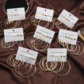 VKME Women Jewelry  Gold Plated Big Hoop Earring Set
