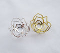 Rose BeadCaps 16mm Brass Floral Beadcap 2 Colors - Brass Silver