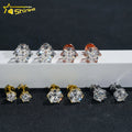 Pass Diamond Tester Classic 6 Prong Luxury 925 Silver VVS Moissanite Diamond Stud Earrings