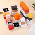 Custom Logo Square Paper Jewelry Gift Box Rigid Cardboard Packaging with Lid for Necklace Earring Ring Wholesale Storage Box
