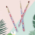 Baowang Customizable Nail Brush Private Label Red Resin Nylon Oval Flat UV Gel Liner Art Paint Pen Multifunctional