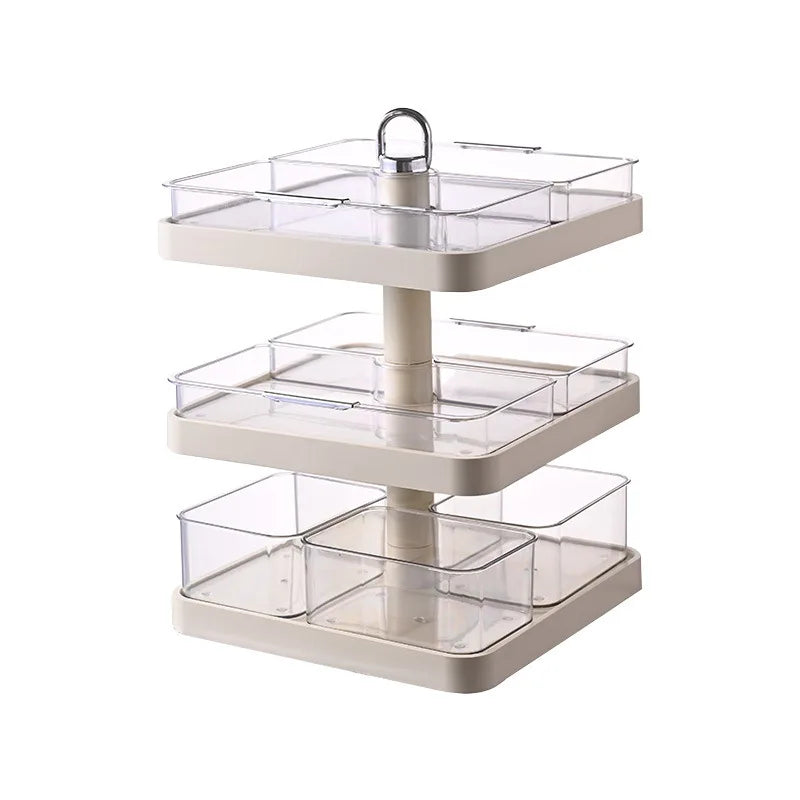 Multi-Layer New Rotating Eco-Friendly Aluminum Hot Pot Dish Holder Kitchen Storage Rack Plastic Compartment Dinnerware Cleaning