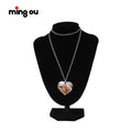 Factory Custom Laser-Glossy Heart Shape Metal Dog Id Tag Necklace Sublimation Dog Tags Thermal Transfer Printing for Souvenir