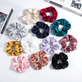 Crystal Satin Large Headband Retro Solid Color High Texture Fat Intestine Headband Large Rubber Band N25100