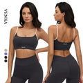 Female New Sexy Summer Lightweight Contrast Color Camisole Fitness Yoga Sports Bra Back Padded Elastic Push-up Breathable Side