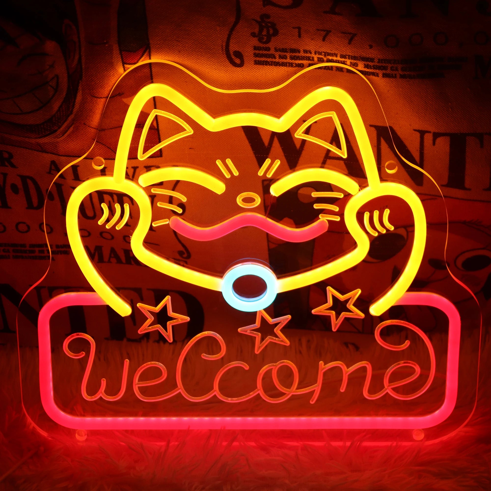 Dropshipping Free Design Custom Led Neon Light K-Mico-welcome Neon Sign Custom Made Wedding for Bedroom Party Home