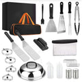 Hot Selling Cross-Border Stainless Steel Charcoal BBQ Tool Set Long Handle Non-Stick Tools Camping Teppanyaki Cooking Burger