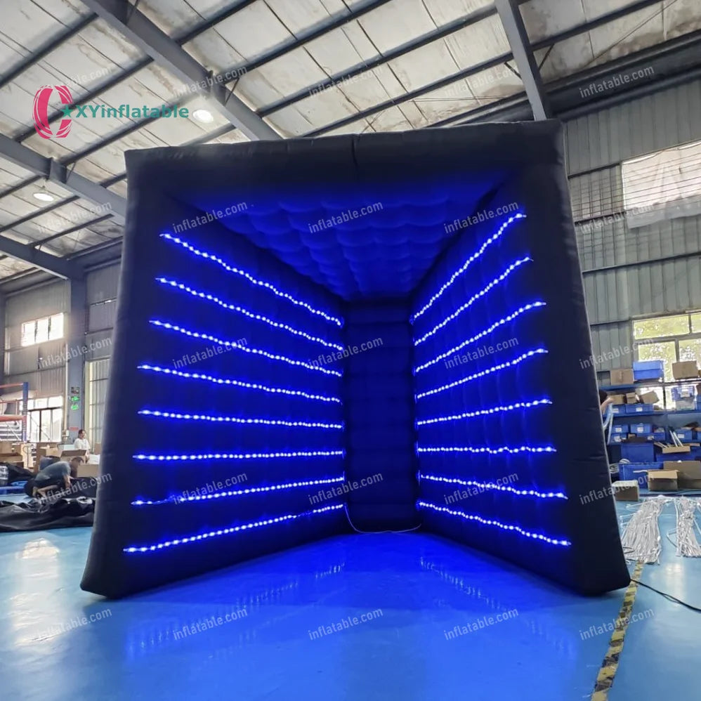 LED Light Shinning Inflatable V Shape Photo Booth air Photobooth Enclosure with Tube Light