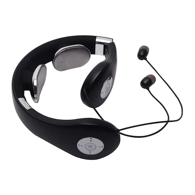 Neckband Earphone Massage Blue Tooth Headset 5.0 Portable In-Ear 2 in 1 Foldable Neck Massager