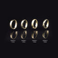 Abiding Genuine 925 Sterling Silver Yellow Gold Plated 1mm-6mm Bright Polished Hammer Stain Design Plain Ring Wedding Band