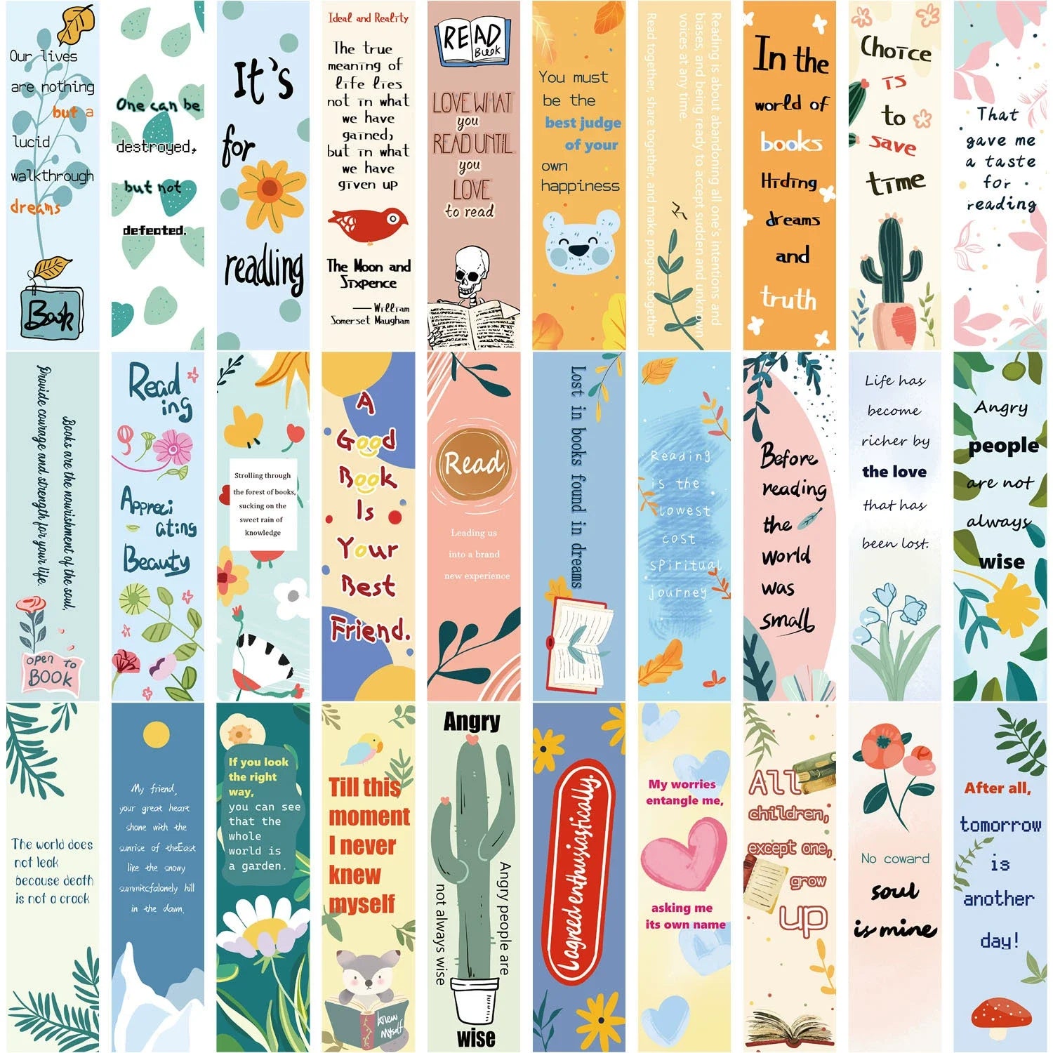 30pcs Custom Printing Cats Bookmarks for Book Lovers Unique Book Mark for Reading for Classroom Gifts