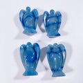 Huiying Hand Carved Stone Angel Statue Blue Aventurine Sculpture Stone Animal Figurines Crafts 2 Inch