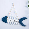 Nautical Wooden Fishbone Molded Hanging Wall Art Mediterranean Decor Huaqi Brand HYF03 Sustainable Crafts 26.5x9.5cm