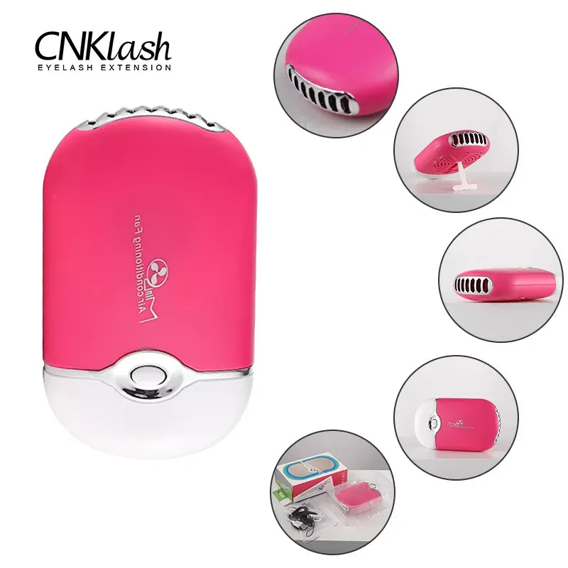Custom USB Eyelash Fan Dryer Bulk Portable Mini Electric Fans for Eyelash Extensions for Beauty Salons With Private Logo