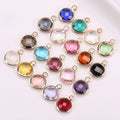 Crystal Birthstone Charms Round Beads Pendants with Rings DIY Jewelry Findings Making Charms for Necklace Earring Bracelet