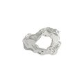 Unique Design Texture Authentic S925 Sterling Silver Rings Irregular Hollow Uneven Surface Finger Ring