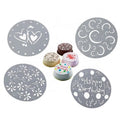 4 Pieces/lot Wedding Cooking Party Kitchen Pastry Tools Accessories Cake Stencils Latte Art Birthday Printing Mold Decorating