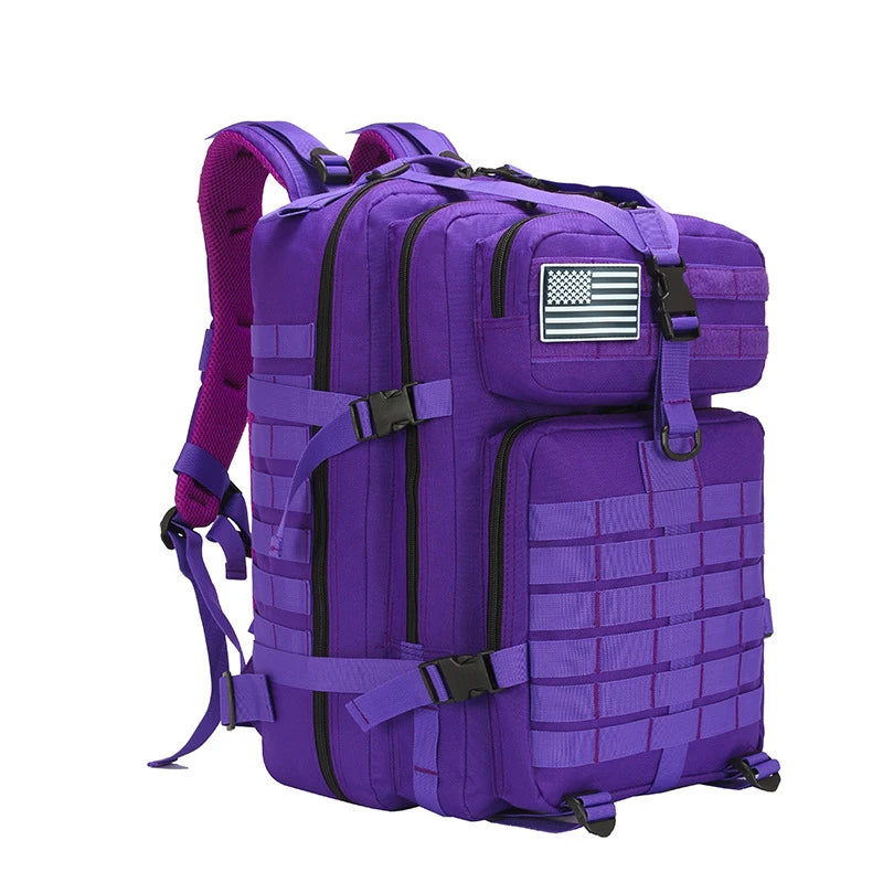 Best extra Large Capacity 45L Water Resistant Purple Women's Molle Tactical Backpack for Travel