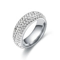 Cross Border Stainless Steel Jewelry Two Rows of Diamond Shiny Beautiful Ring